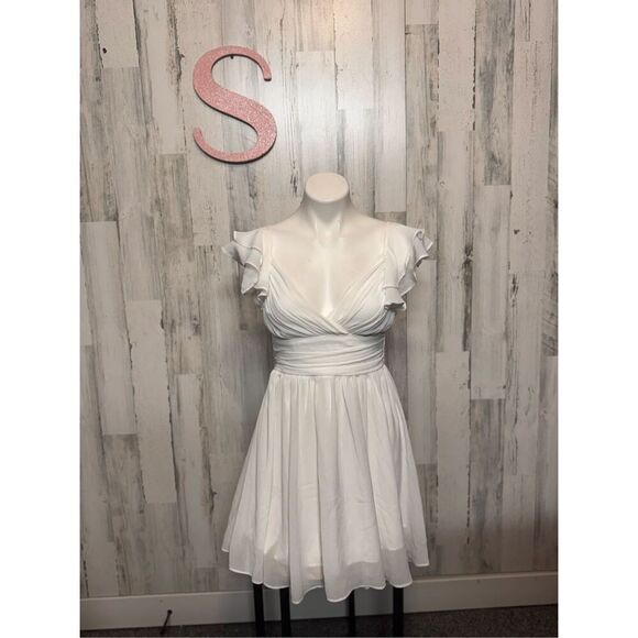Forolay white fit and flare dress size small - Picture 1 of 6